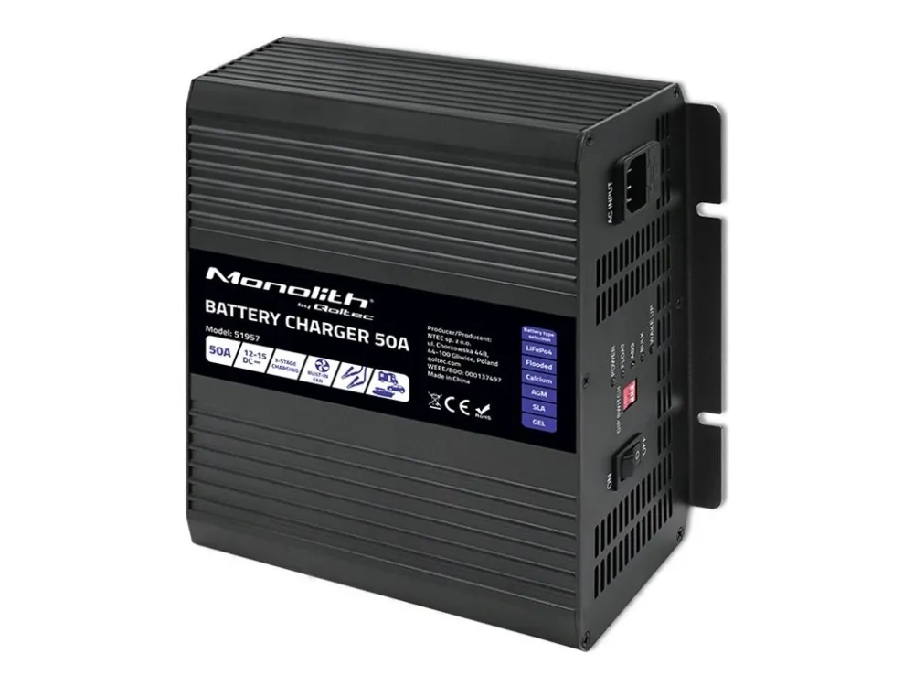 Qoltec Monolith 51957 - Batterilader - 12V - AC 180-260 V