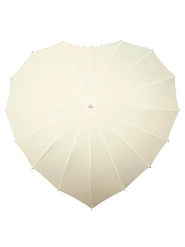 Impliva Heart Umbrella - UV-Resistant - 110 cm - Creme