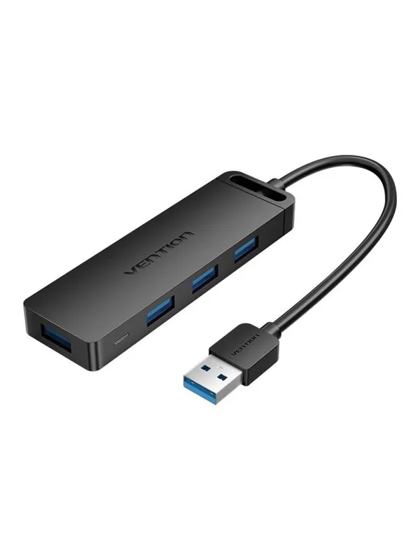 Vention USB 3.0 Hub with 4 Ports and Power Adapter 0.5 m Black USB-hub - USB 3.0 - 4 porter - Svart