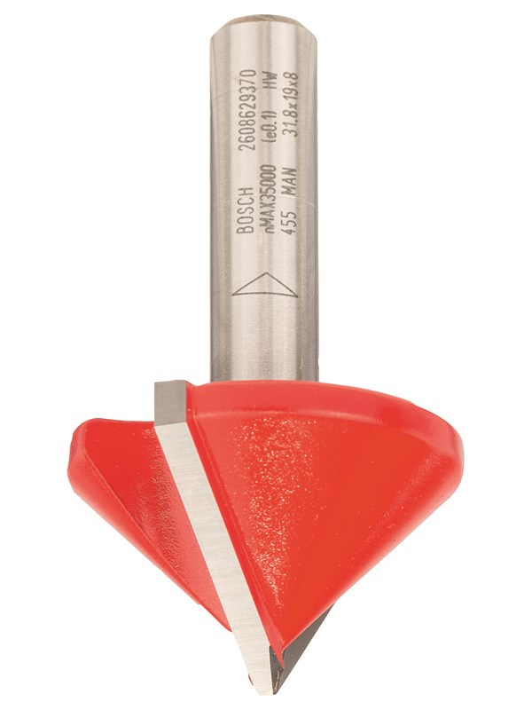 Bosch Expert for Wood V-notfres, 8 mm, D 31,8 mm, L 19 mm, G 51 mm, 90° 8 mm, D 31,8 mm, L 19 mm, G 51 mm, 90°