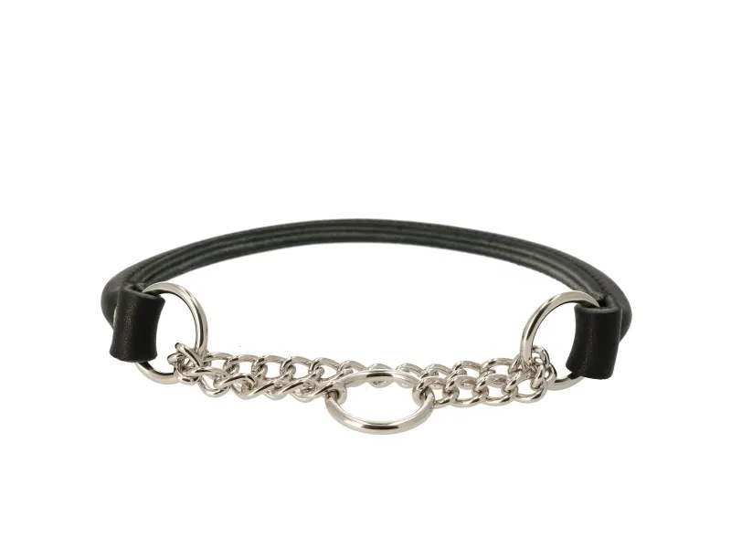 Alac Läderhalsband Halvstryp Svart 50cm 50cm