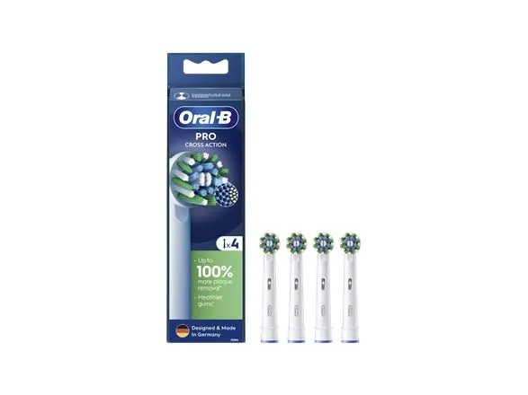 Oral-B CrossAction EB50-4 ekstra tannbørstehode 4 hvit