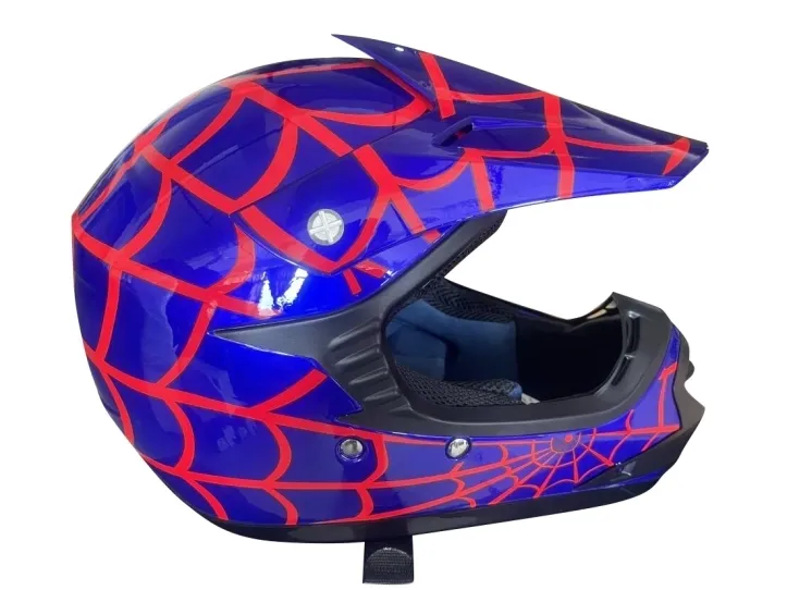 Barn Crosser hjelm SpiderBlue str. M (ny modell)