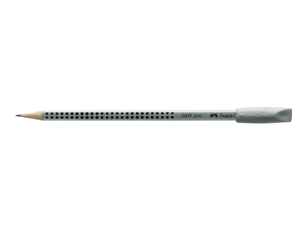 Faber-Castell GRIP 2001 - Hetteviskelær - grå (en pakke 2)