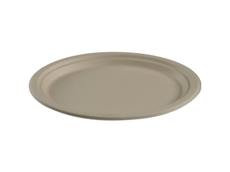 Fibertallerken, ABENA Gastro, 19x26x1,9cm, Ø26cm, nature, sukkerrør - (10 stk.)