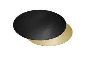 Kakekartong Ø200 mm 1100 g svart/gull, 100 stk./kartong