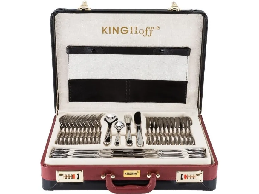 KINGHOFF bits-/satsen 72 deler i stål polsk i koffert