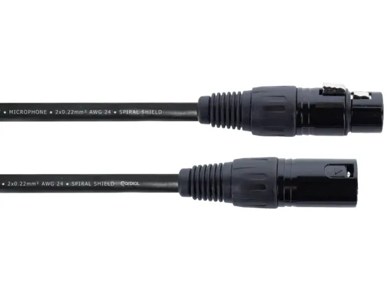 Cordial 14743, XLR (3-pin), Hankjønn, XLR (3-pin), Hunkjønn, 0,5 m, Svart