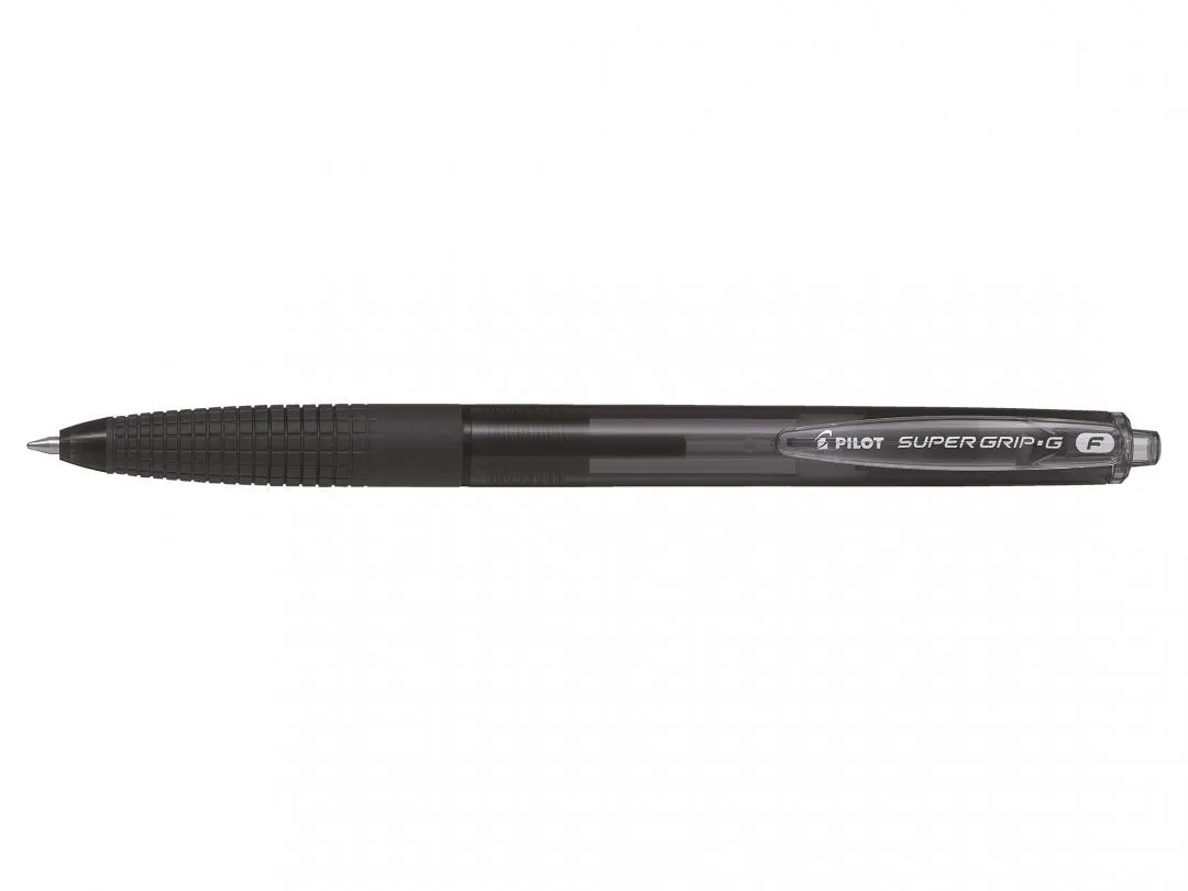 Kuglepen Pilot Super Grip G sort fine stregbredde: 0,22 mm - (12 stk.)