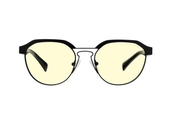 Gunnar Optiks CMB-00101, Unisex, Rund, Klassisk, Sort, Acetat, Rustfritt stål, Rav