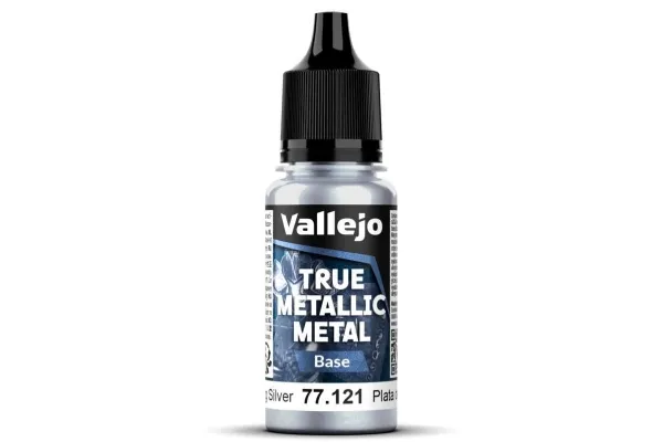 Vallejo 77.121 True Metallic Metal Base Sterling Silver (18 ml)
