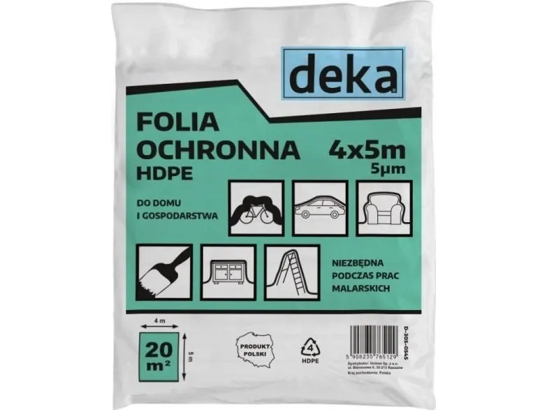 Maleplast Deka beskyttelsesfilm HDPE 4x5 m 0,005 (D-305-0545)