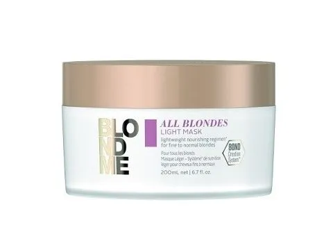 Schwarzkopf BLONDME All Blondes Light, 200 ml, Unisex, Farget hår, Blond, Shine (lys), Mykgjører, Forsterke, Krukke