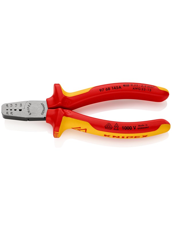 KNIPEX Presstenger for endehylser, Med trapes-pressing