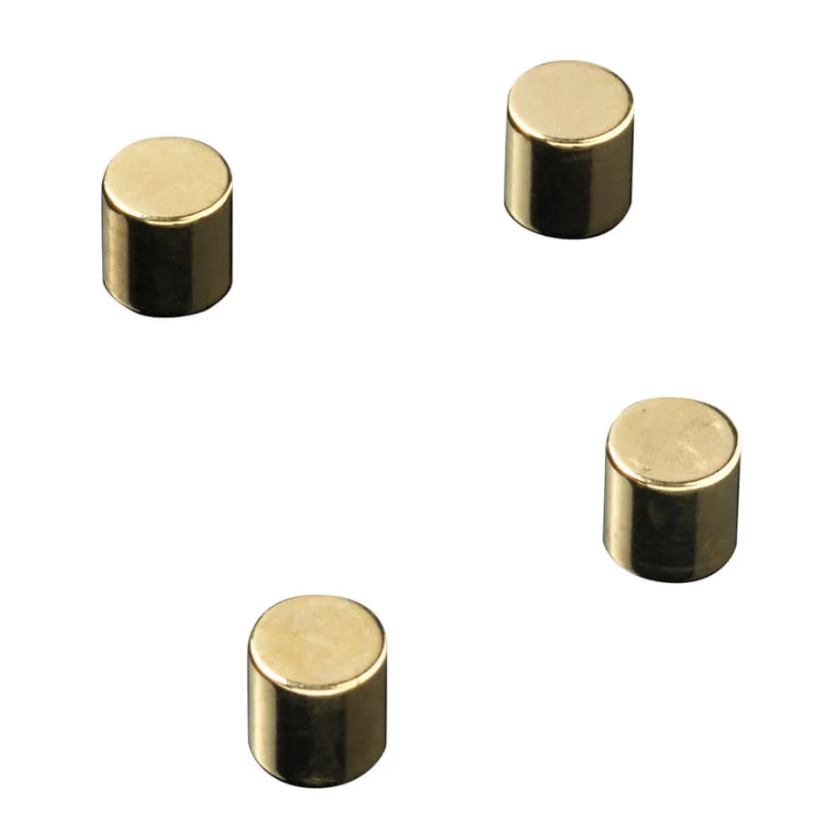 Super Stærke Magneter' cylinder guld Ø 1 x 1 cm - (4 stk.)