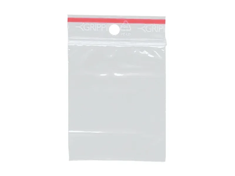 Lynlåspose, Grippie, 50 µm, 55 x 65 mm LD-PE, Transparent, Uden tryk lynlåslukning, pakke a 1000 stk