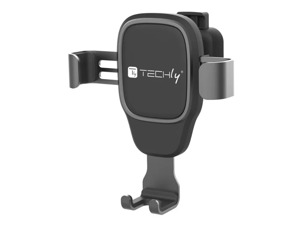 TECHly - Bilholder for mobiltelefon - universal, with gravity system - from 2.5 to 3.6 wide - svart