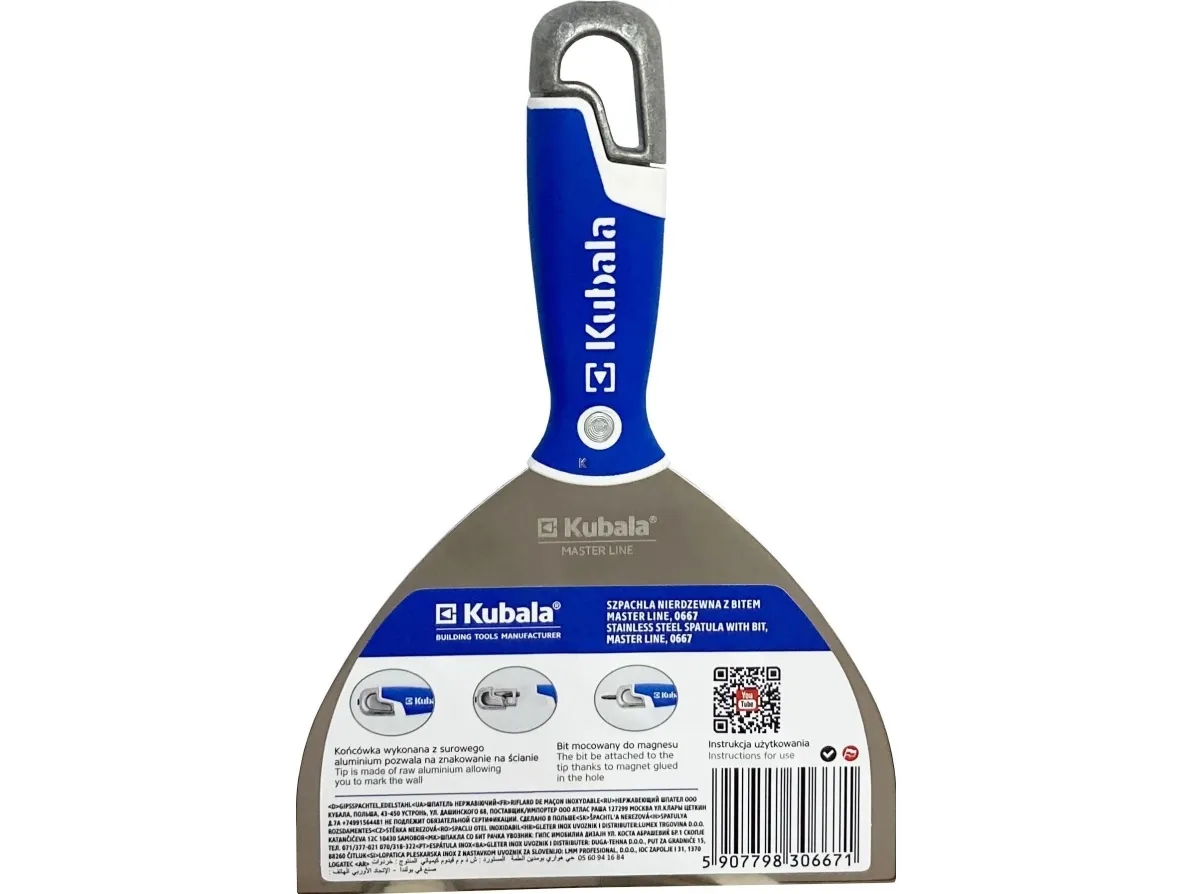 Kubala sparkel i rustfritt stål med twist-hode innebygd i håndtaket 150 mm Master Line