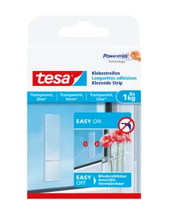 TESA 77733-00000, Universalkrok, Gjennomsiktig, Innendørs, Glass, Plast, 1 kg, Blister