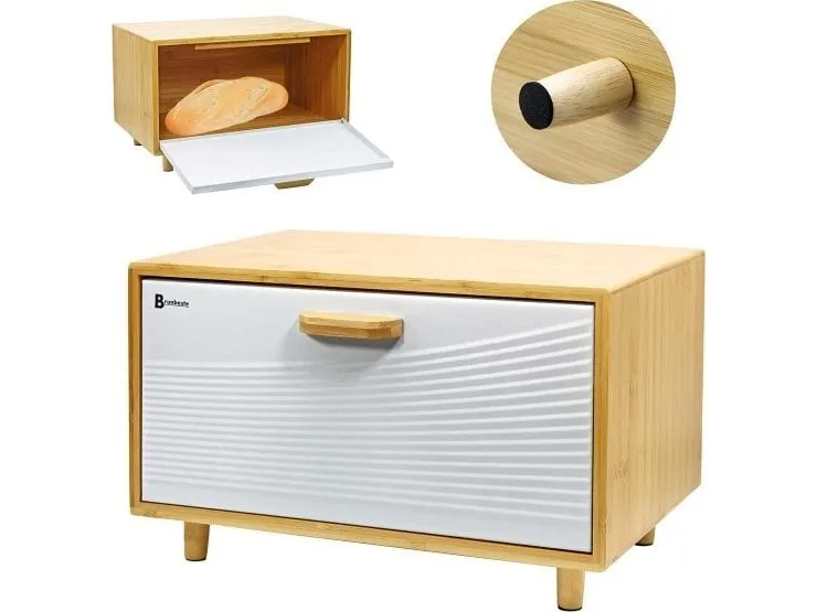 Brunbeste brødboks bambus/stål (4253)