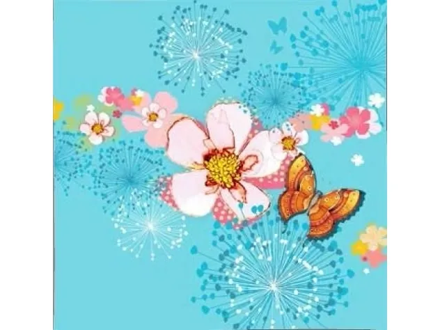 Clear Creation gratulasjonskort Swarovski kvadrat blomster (CL2908_BL)