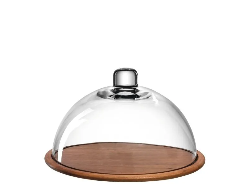LEONARDO 018519, Serverings brett, Glass, Tre, Gjennomsiktig, Tre, Rund, 28 cm, 280 mm