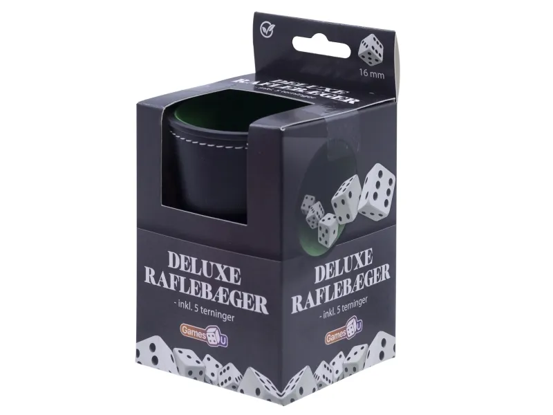 Deluxe raflebæger m/5 terninger