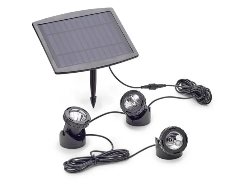 Pontec 77939 dam/innsjøbelysning sett med 3 stk. LED (RGB) 0,5 W svart