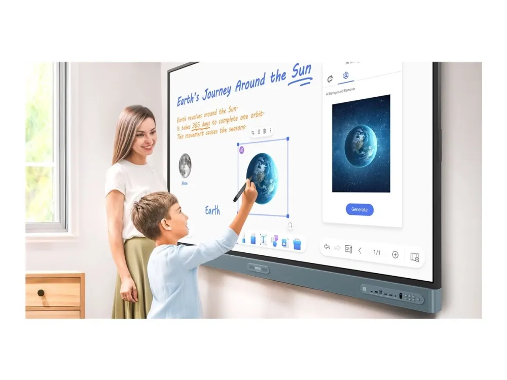 BenQ Board Pro RP8605 - 86 Diagonalklasse RP05 Series LED-bakgrunnsbelyst LCD-skjerm - utdanning / næringsliv - med built-in interactive whiteboard, touchscreen (multi touch) and 8-microphone array - Android - 4K UHD (2160p) 3840 x 2160