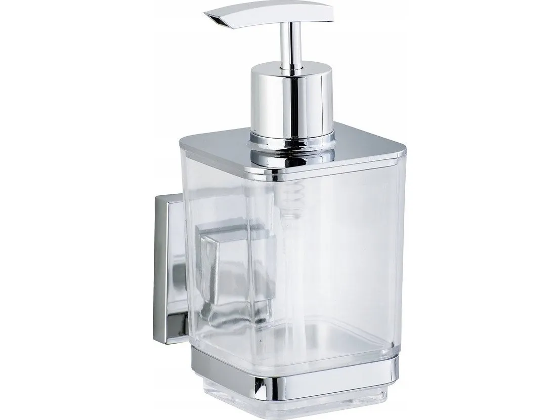 Wenko såpedispenser QUADRO såpedispenser, Vacuum-Loc rustfritt stål - 340 ml, WENKO