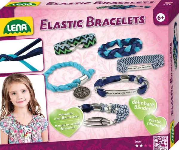 Lena Elastic Bracelets, Smykkesett til å lage armbånd for barn, 6 år, Flerfarget