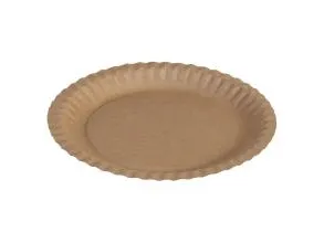Paptallerken flad rund 230mm Kraft Brun,5 pk x 100 stk/krt