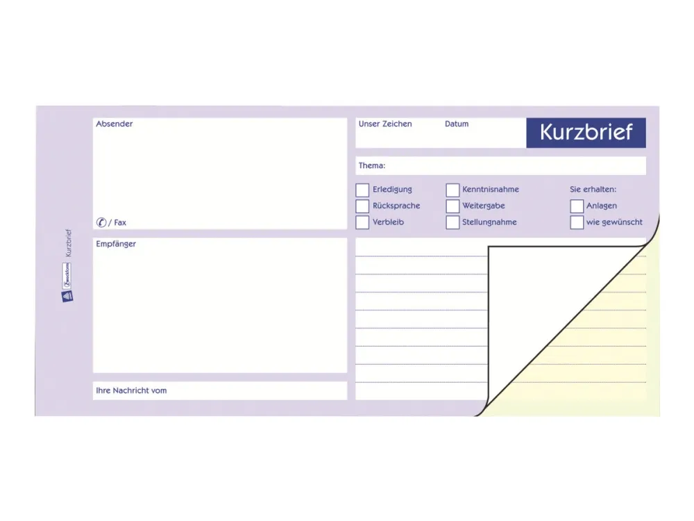 Avery Zweckform - Oppsett for kort brev - 40 ark - 1/3 A4 - dublett - karbonfri
