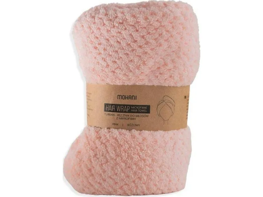 Mohani hår wrap turban-håndkle i mikrofiber rosa