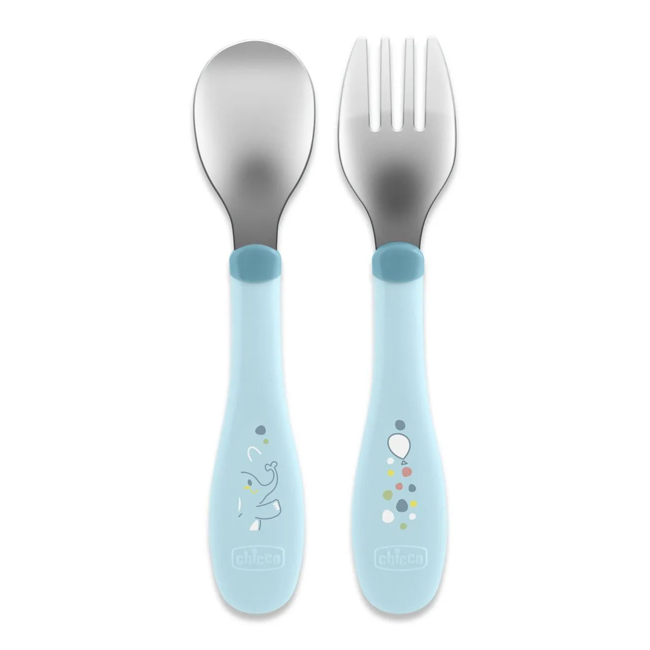 Chicco 00016102250000, Småbarnsbestikksett, Blå, Rustfritt stål, Gutt/Jente, 1,5 år, 218 mm