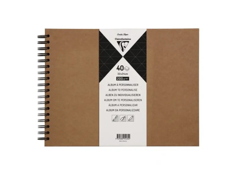 Clairefontaine 95430C, Monokromatisk, Brun, 40 ark, 200 g/m², Innbundet (hardcover), Universell |
