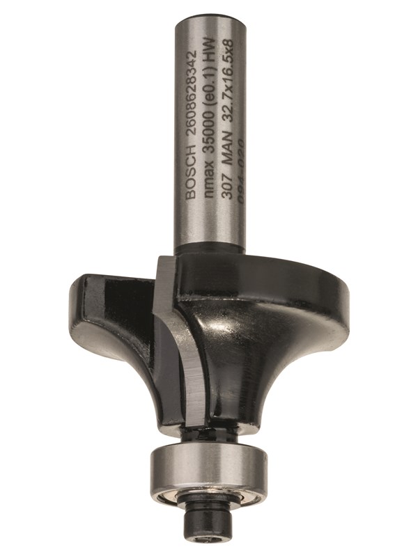 Bosch Avrundingsfres, 8 mm, R1 10 mm, L 16,5 mm, G 57 mm 8 mm, R1 10 mm, L 16,5 mm, G 57 mm
