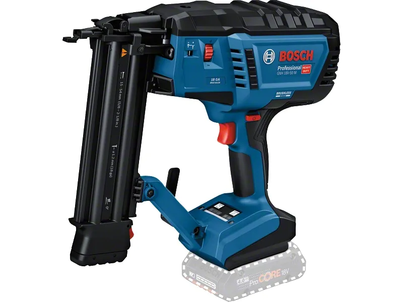 Bosch GNH 18V-50 M Professional, Spikerpistol, Vinklet magasin, Svart, Blå, 1,6 cm, 5 cm, 1,2 mm - SOLO