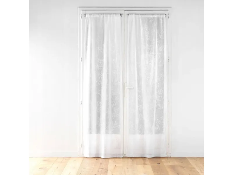 Douceur d’Interieur komplett gardinsett med løvsmønster, KARLA, 70 x 240 cm