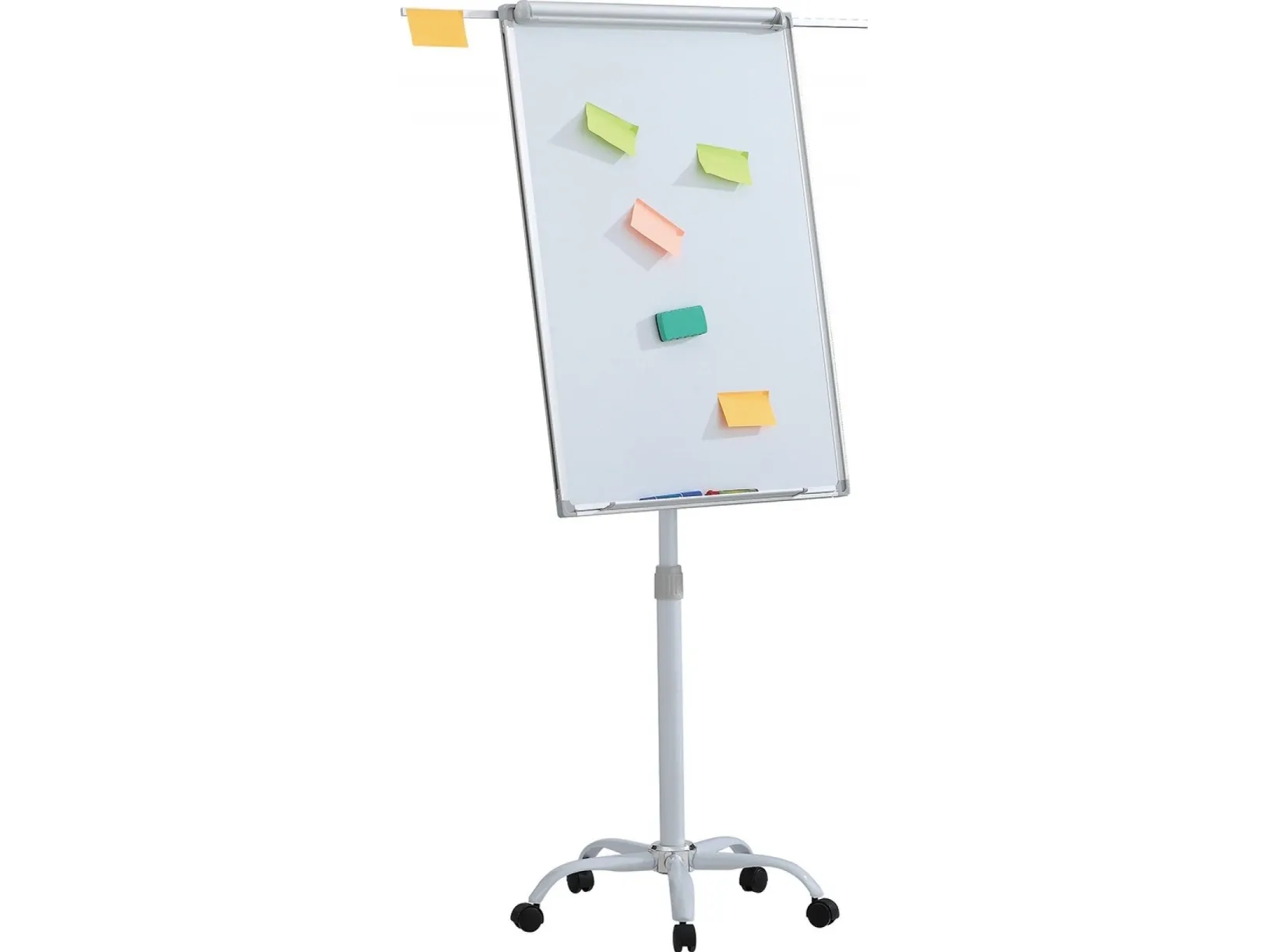 Mobil flipover OFFICE PRODUCTS 70x100 cm, whiteboard (aluminiumsramme) med uttrekkbare armer