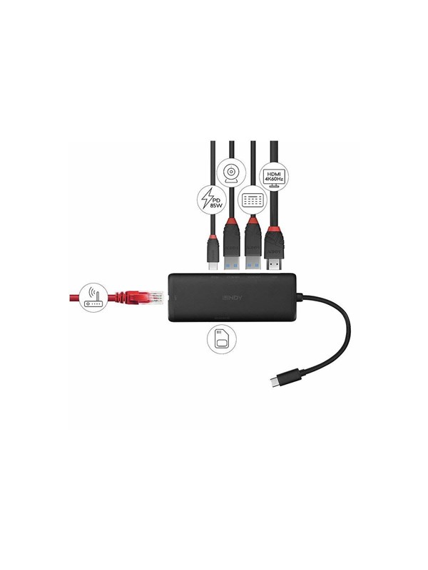 Lindy - docking station - USB-C 3.2 Gen 1 - HDMI - 1GbE