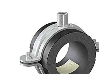 ISOCLAMP 022x09 mm - rørbærer galvanisert HD-bøyle, M8/M10, -45 til +105 grader