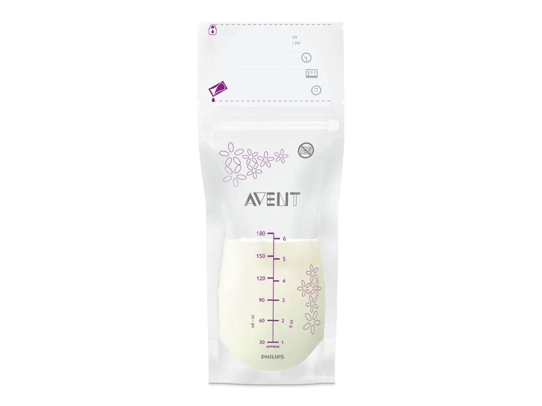 Philips AVENT SCF603 Oppbevaringsposer for brystmelk, China, Polyetylentereftalat (PET), 180 ml, 50 stykker, 99 mm, 256 mm
