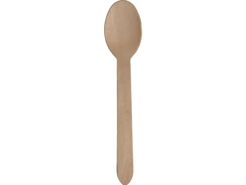 Ske, ABENA Gastro, 16cm, brun, birketræ/voks, træ ske - (400 stk.)
