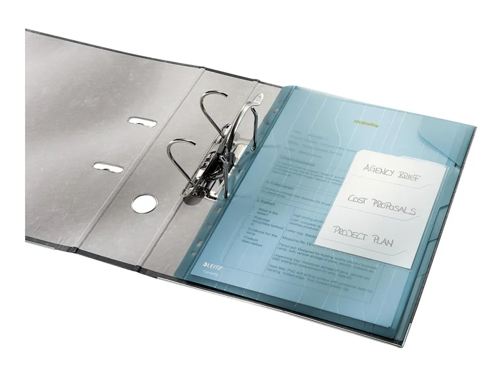Leitz CombiFile - L-formet mappe - 3 deler - for A4 (210 x 297 mm) - kapasitet: 60 ark - med fliker - blå