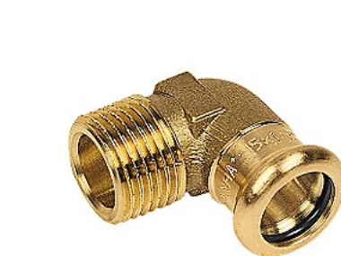 bøjning 1-28mm 90° M-N - muffe-nippel Cu press. M og V bakker