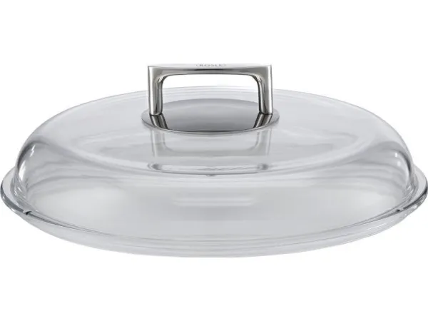 Rösle lokk til gryte 29,3 x 29,3 x 9,5 cm rustfritt stål/glass sølv