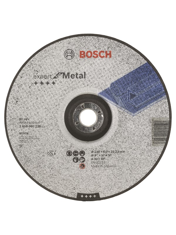 Bosch Skrubbeskive krum Expert for Metal A 30 T BF, 230 mm, 6,0 mm