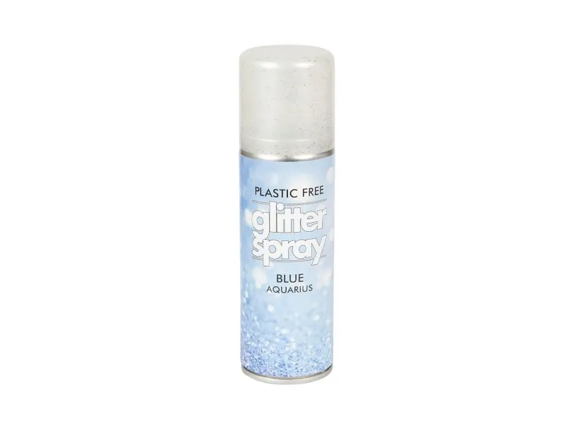 Blå glimmerhårspray
