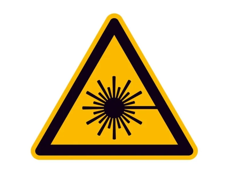 Varselskilt Laser aluminium 100 mm ISO 7010 SafetyMarking Warnschild 11.0204 1 stk